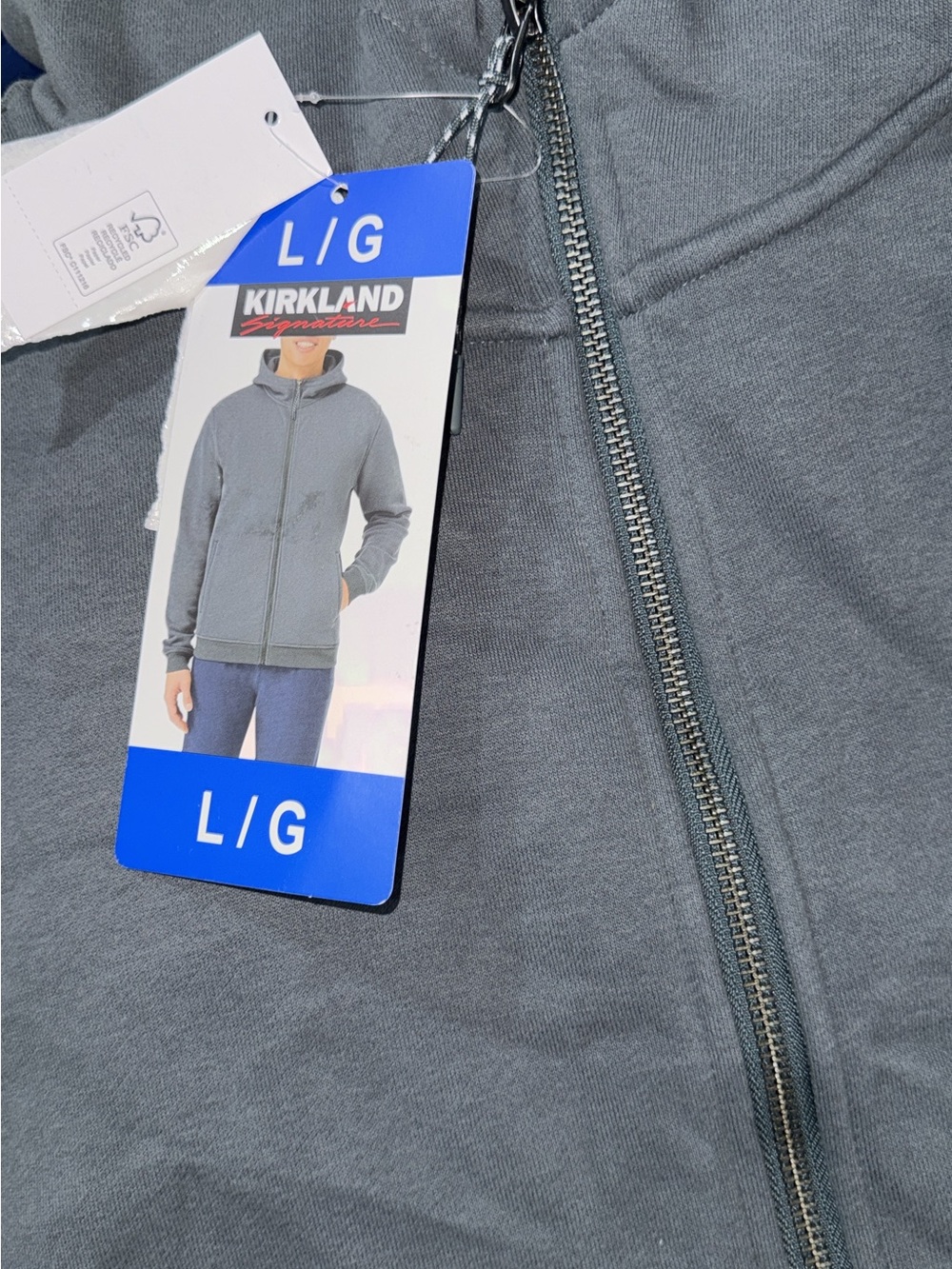 Kirkland Signature Men's Full-Zip Hooded Sweater in Heather Gray